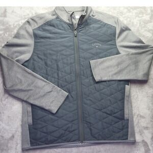 Callaway‎ Men's Golf Jacket Quilted Fleece Gray Size M